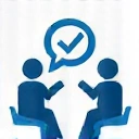 Icon representing a primary consultation, perhaps a chat bubble with a checkmark or two people discussing.